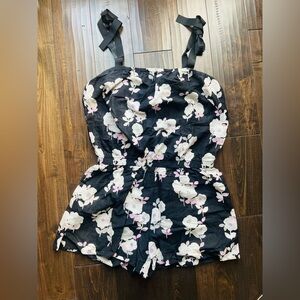 Kate Spade Black and Pink Floral Romper